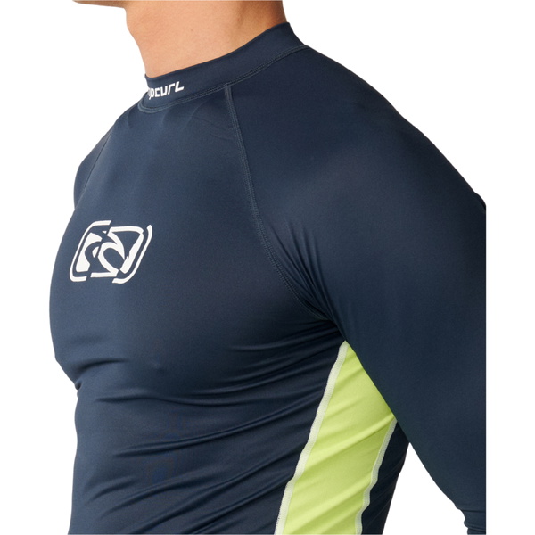 2026 Rip Curl Mens Archive UPF Perf Long Sleeve Rash Vest 181MRV - Dark Navy